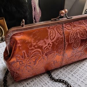 Patricia Nash Copper Floral Embossed Clutch